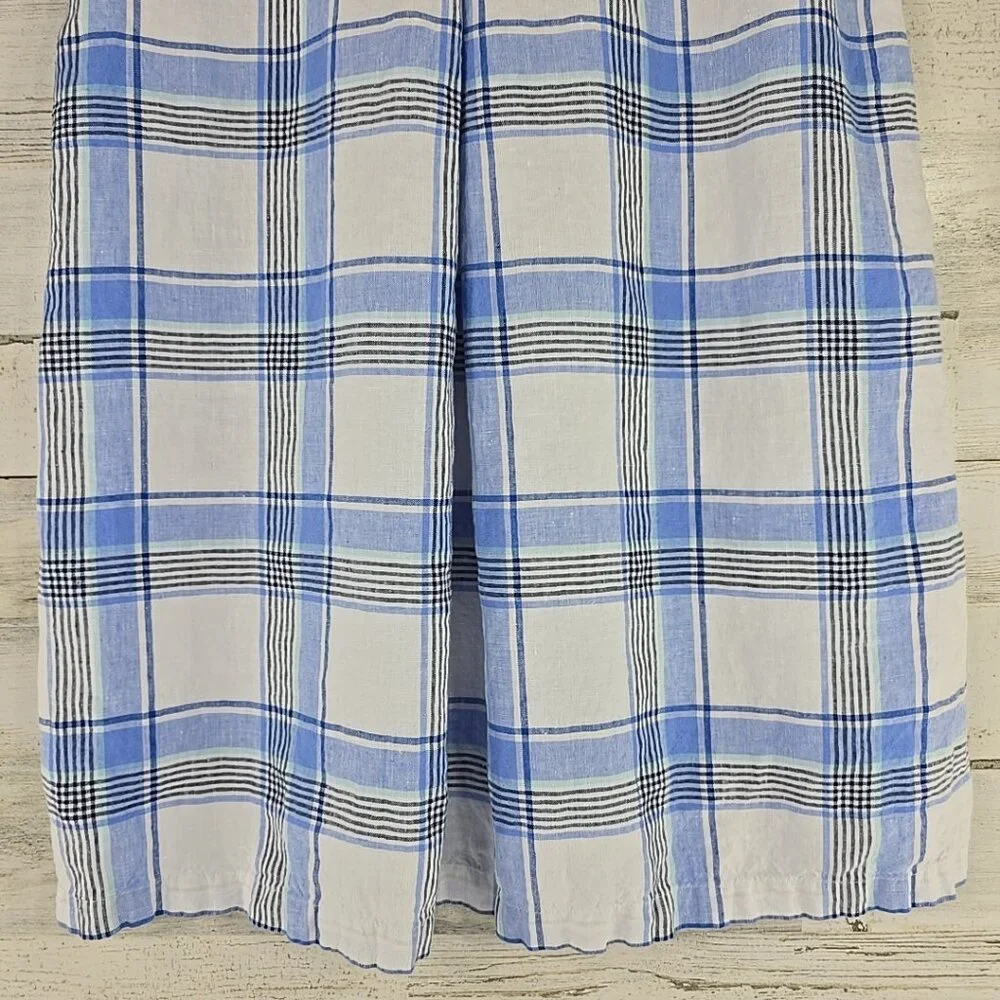 J. Jill Love Linen Plaid Full Button Up Shift‎ Dress WOMEN'S SIZE MEDIUM PETITE. - Picture 8 of 16
